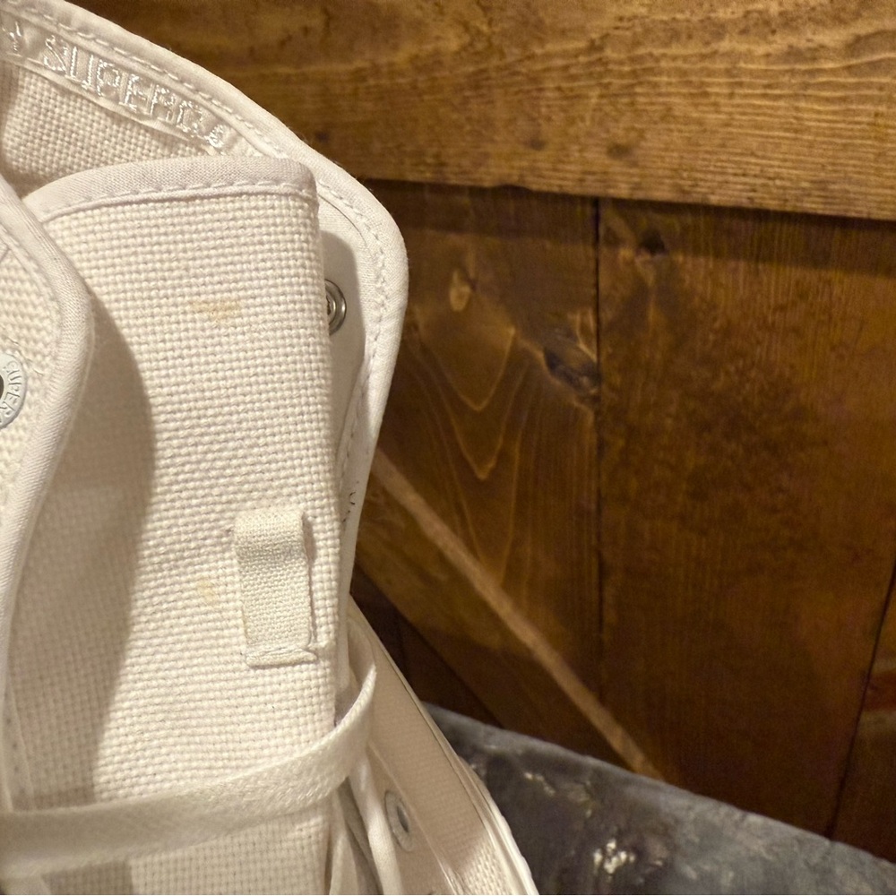 Superga White High-Top Sneakers with Chunky Sole - Picture 6 of 6